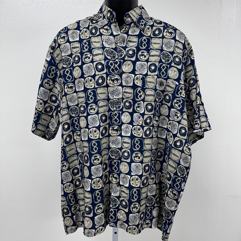 Abstract Print Button Up Short Sleeve‎ Casual Beach Vacation Light Summer Shirt